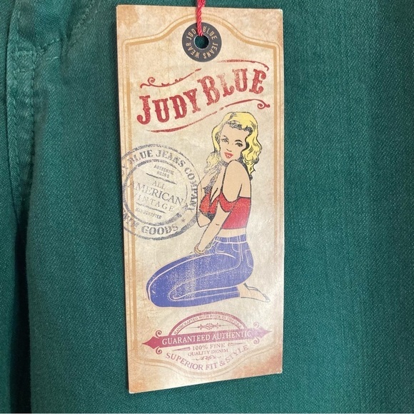 JUDY BLUE Sz 9 Hunter Green Mid Rise Slim Leg Skinny  Jeans New with Tag - Picture 11 of 11